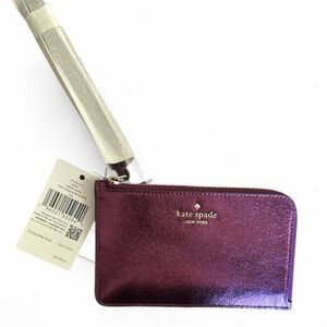 NWT Kate Spade Metallic Wristlet – Electric Plum Glow (NWT)